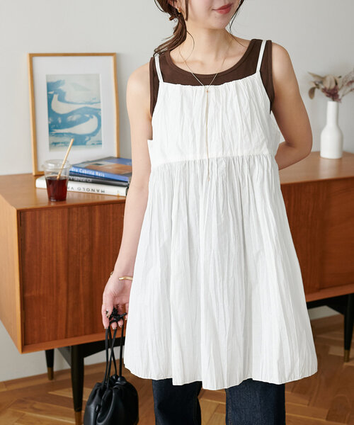 DISCOAT(ディスコート)の「リブタンク《WEB限定カラーあり》(タンクトップ・レディース・ブラック/オフホワイト/チャコールグレー/ブラウン/レッド/モカ/オレンジ/グリーン系その他2・FREE)」の11枚目の写真