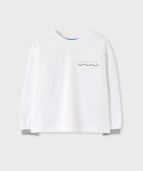 Paul Smith JUNIOR(ポールスミスジュニア)の「ジュニア "Happy" Tシャツ / 893155 4151202(Tシャツ/カットソー・キッズ・ホワイト/ブラック・90cm/110cm/100cm/120cm/130cm/140cm/150cm)」の1枚目の写真