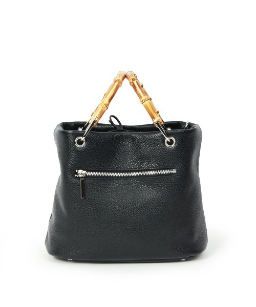 Beau're（ヴュレ）の「【BEAURE/ビュレ】カウレザー バンブー ハンドル バケット BAG（かごバッグ・レディース・ブラック/ベージュ/ブラウン・FREE）」の13枚目の写真