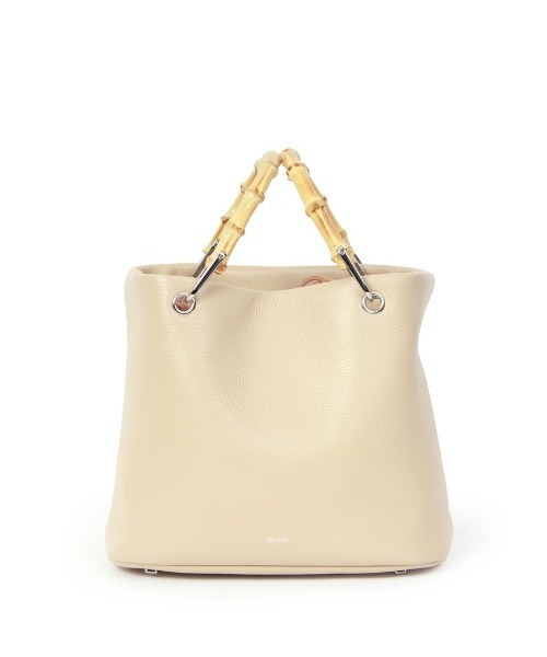 Beau're（ヴュレ）の「【BEAURE/ビュレ】カウレザー バンブー ハンドル バケット BAG（かごバッグ・レディース・ブラック/ベージュ/ブラウン・FREE）」の12枚目の写真