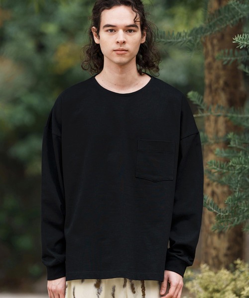 CAMBIO（カンビオ）の「mlt5089-サイドスリットAラインロンT（Tシャツ/カットソー・メンズ・オフホワイト/ブラック系その他/スミクロ・M/L）」の20枚目の写真