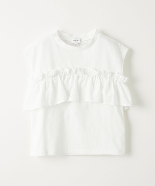 green label relaxing（グリーンレーベルリラクシング）の「【スタメンシリーズ】HCフリル Tシャツ / キッズ 100cm-160cm（Tシャツ/カットソー・キッズ・ブラック/オフホワイト/パープル/シャーベット・130cm/120cm/100cm/110cm/160cm/150cm/140cm）」の2枚目の写真