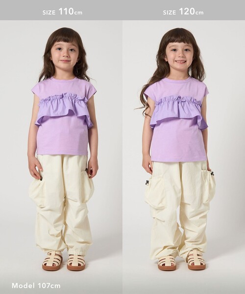 green label relaxing（グリーンレーベルリラクシング）の「【スタメンシリーズ】HCフリル Tシャツ / キッズ 100cm-160cm（Tシャツ/カットソー・キッズ・ブラック/オフホワイト/パープル/シャーベット・130cm/120cm/100cm/110cm/160cm/150cm/140cm）」の13枚目の写真