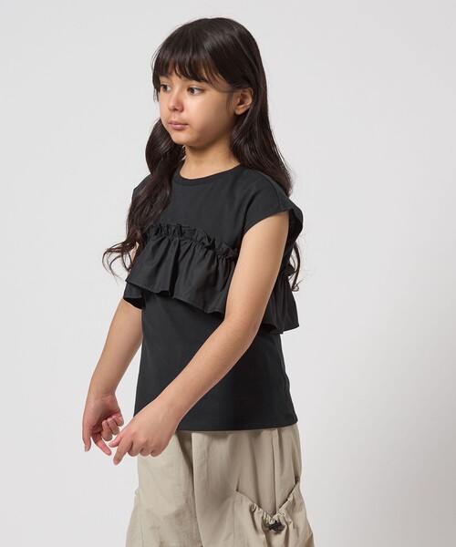 green label relaxing（グリーンレーベルリラクシング）の「【スタメンシリーズ】HCフリル Tシャツ / キッズ 100cm-160cm（Tシャツ/カットソー・キッズ・ブラック/オフホワイト/パープル/シャーベット・130cm/120cm/100cm/110cm/160cm/150cm/140cm）」の14枚目の写真