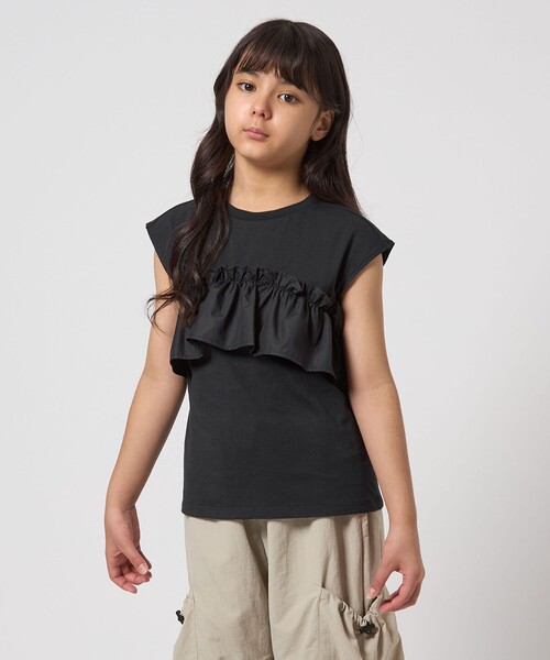 green label relaxing（グリーンレーベルリラクシング）の「【スタメンシリーズ】HCフリル Tシャツ / キッズ 100cm-160cm（Tシャツ/カットソー・キッズ・ブラック/オフホワイト/パープル/シャーベット・130cm/120cm/100cm/110cm/160cm/150cm/140cm）」の15枚目の写真