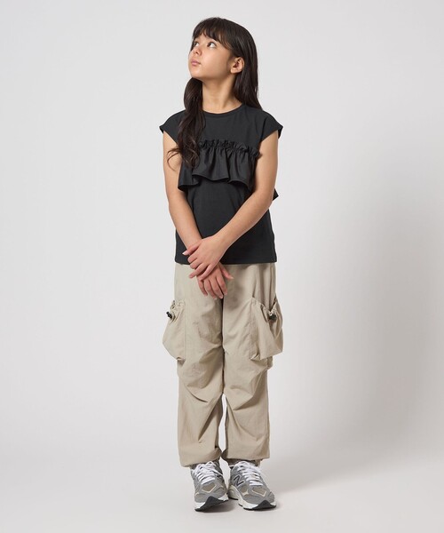 green label relaxing（グリーンレーベルリラクシング）の「【スタメンシリーズ】HCフリル Tシャツ / キッズ 100cm-160cm（Tシャツ/カットソー・キッズ・ブラック/オフホワイト/パープル/シャーベット・130cm/120cm/100cm/110cm/160cm/150cm/140cm）」の16枚目の写真