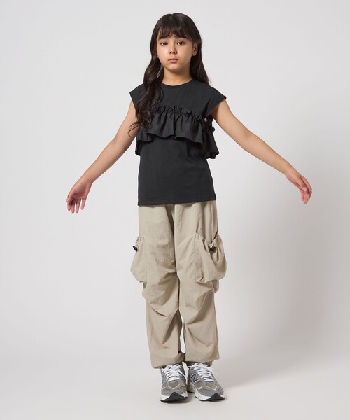 green label relaxing（グリーンレーベルリラクシング）の「【スタメンシリーズ】HCフリル Tシャツ / キッズ 100cm-160cm（Tシャツ/カットソー・キッズ・ブラック/オフホワイト/パープル/シャーベット・130cm/120cm/100cm/110cm/160cm/150cm/140cm）」の17枚目の写真