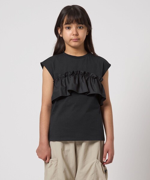 green label relaxing（グリーンレーベルリラクシング）の「【スタメンシリーズ】HCフリル Tシャツ / キッズ 100cm-160cm（Tシャツ/カットソー・キッズ・ブラック/オフホワイト/パープル/シャーベット・130cm/120cm/100cm/110cm/160cm/150cm/140cm）」の18枚目の写真