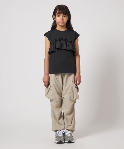 green label relaxing（グリーンレーベルリラクシング）の「【スタメンシリーズ】HCフリル Tシャツ / キッズ 100cm-160cm（Tシャツ/カットソー・キッズ・ブラック/オフホワイト/パープル/シャーベット・130cm/120cm/100cm/110cm/160cm/150cm/140cm）」の22枚目の写真