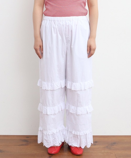 Dot&Stripes CHILD WOMAN(ドットアンドストライプス チャイルドウーマン)の「タイプライター フリルレースパンツ(その他パンツ・レディース・ホワイト・FREE)」の13枚目の写真