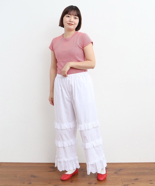 Dot&Stripes CHILD WOMAN(ドットアンドストライプス チャイルドウーマン)の「タイプライター フリルレースパンツ(その他パンツ・レディース・ホワイト・FREE)」の5枚目の写真