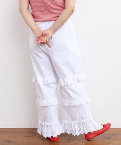 Dot&Stripes CHILD WOMAN(ドットアンドストライプス チャイルドウーマン)の「タイプライター フリルレースパンツ(その他パンツ・レディース・ホワイト・FREE)」の3枚目の写真
