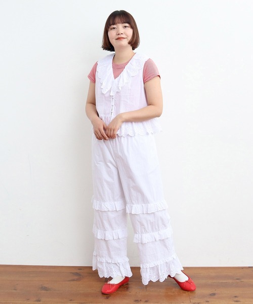 Dot&Stripes CHILD WOMAN(ドットアンドストライプス チャイルドウーマン)の「タイプライター フリルレースパンツ(その他パンツ・レディース・ホワイト・FREE)」の7枚目の写真