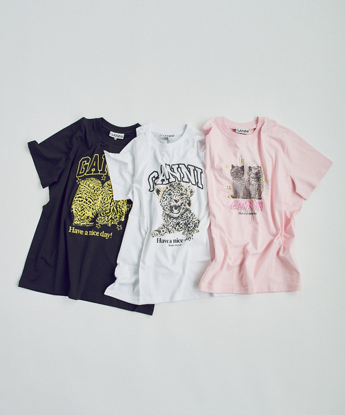 GANNI(ガニー)の「GANNI/ ガニー Basic Jersey Owls Relaxed T-shirt(Tシャツ/カットソー・レディース・ブラック系その他・FREE)」の7枚目の写真