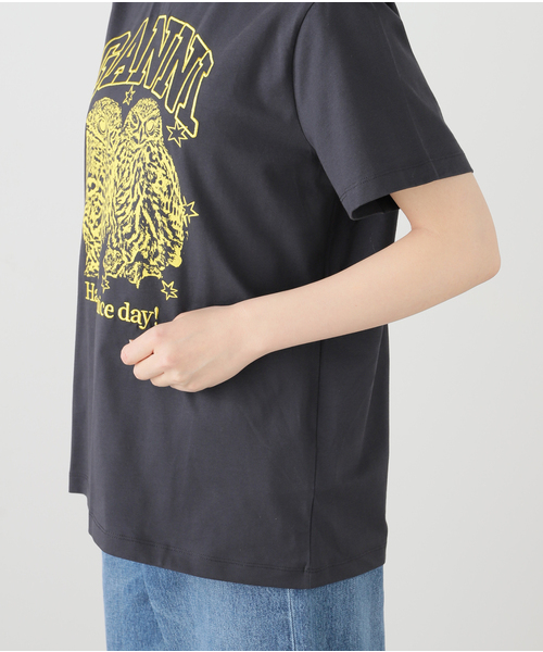 GANNI(ガニー)の「GANNI/ ガニー Basic Jersey Owls Relaxed T-shirt(Tシャツ/カットソー・レディース・ブラック系その他・FREE)」の14枚目の写真