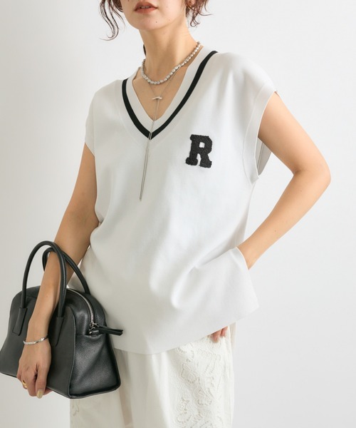 ♢美品♢ RIVE DROITE リヴドロワ Vネックニット ゆったり ベージュ 程よい抜け感が魅力的】ペーパーヤーンVネックニット | RIVE