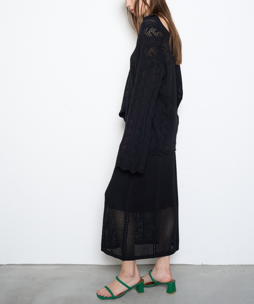Muel Chic（ミュエルシック）の「Mill mesh knit ミルメッシュニット（カーディガン/ボレロ・レディース・オレンジ/ブラック/グレー系その他/オフホワイト・FREE）」の19枚目の写真