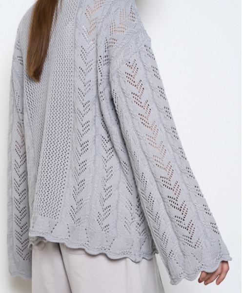 Muel Chic（ミュエルシック）の「Mill mesh knit ミルメッシュニット（カーディガン/ボレロ・レディース・オレンジ/ブラック/グレー系その他/オフホワイト・FREE）」の14枚目の写真