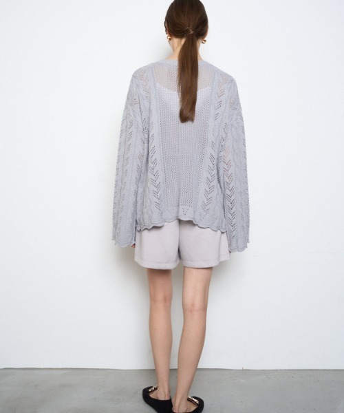 Muel Chic（ミュエルシック）の「Mill mesh knit ミルメッシュニット（カーディガン/ボレロ・レディース・オレンジ/ブラック/グレー系その他/オフホワイト・FREE）」の16枚目の写真