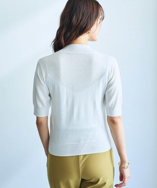 SMILE LAND（スマイルランド）の「５分袖ハイネックニットプルオーバー＜大きいサイズ有＞【OtonaSMILE】（ニット/セーター・レディース・ブラック/オフホワイト・5L/4L/3L/LL/L/M）」の18枚目の写真