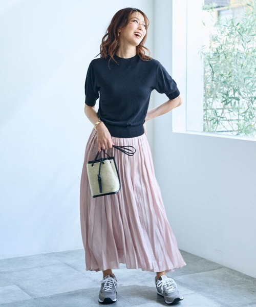 SMILE LAND（スマイルランド）の「５分袖ハイネックニットプルオーバー＜大きいサイズ有＞【OtonaSMILE】（ニット/セーター・レディース・ブラック/オフホワイト・5L/4L/3L/LL/L/M）」の15枚目の写真