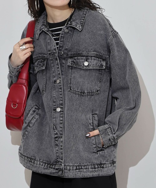 atONE(アットワン)の「ビッグGジャン(デニムジャケット・レディース・ブラック/ブルー・F)」の19枚目の写真