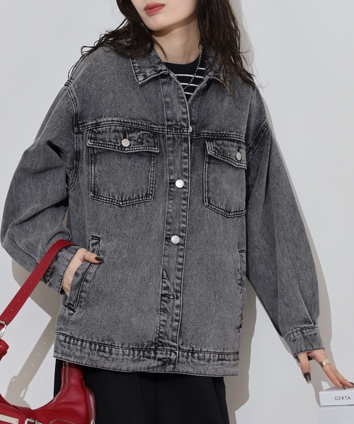 atONE(アットワン)の「ビッグGジャン(デニムジャケット・レディース・ブラック/ブルー・F)」の21枚目の写真