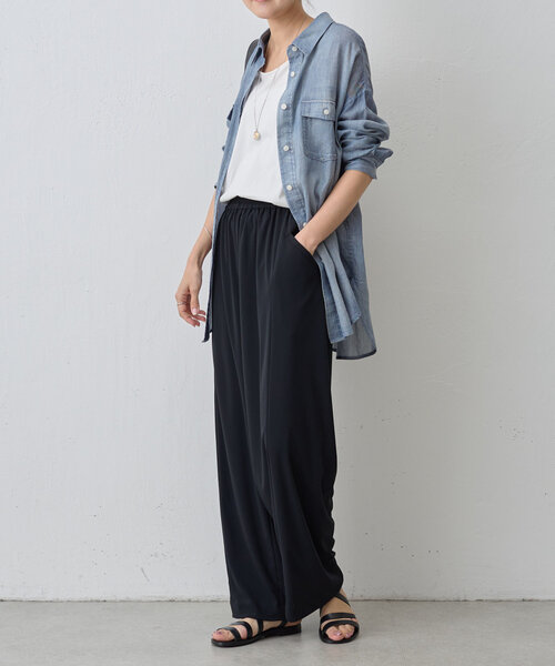 BEARDSLEY ワイドパンツ ビアズリー BEARDSLEY ラップワイドパンツ （navy