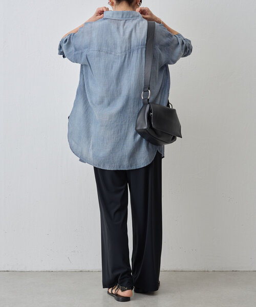 BEARDSLEY ワイドパンツ ビアズリー BEARDSLEY ラップワイドパンツ （navy