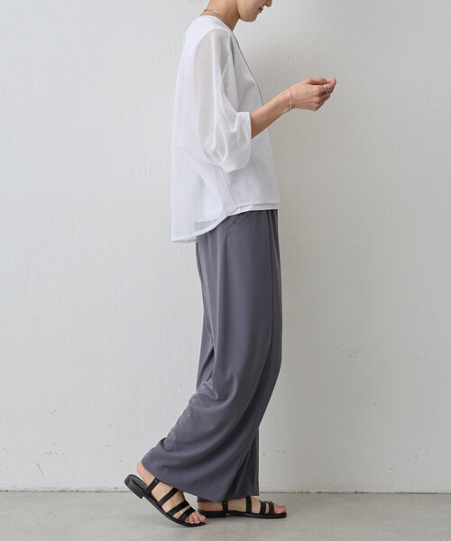 BEARDSLEY（ビアズリー）の「ウエストギャザーワイドパンツ（その他パンツ・レディース・チャコールグレー/ブラック・1/0）」の17枚目の写真