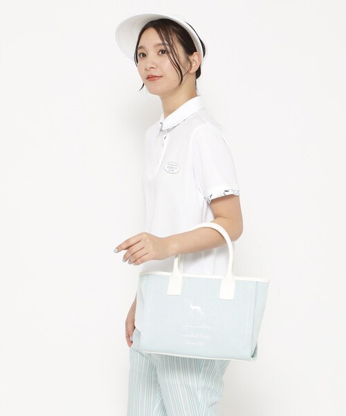 adabat（アダバット）の「◆キャンバスカートバッグ（トートバッグ・レディース・ネイビー/ホワイト・00）」の3枚目の写真