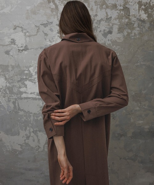 キ 　【EMOELLE】ミリタリーシャツワンピース ADAM ET ROPE'｜【EMOELLE】ミリタリーシャツワンピース