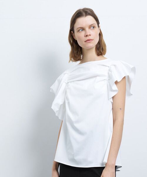 LANVIN en Bleu(ランバンオンブルー)の「ランダムタックドレープカットソー(Tシャツ/カットソー・レディース・イエロー/ネイビー/オフホワイト・38)」の2枚目の写真