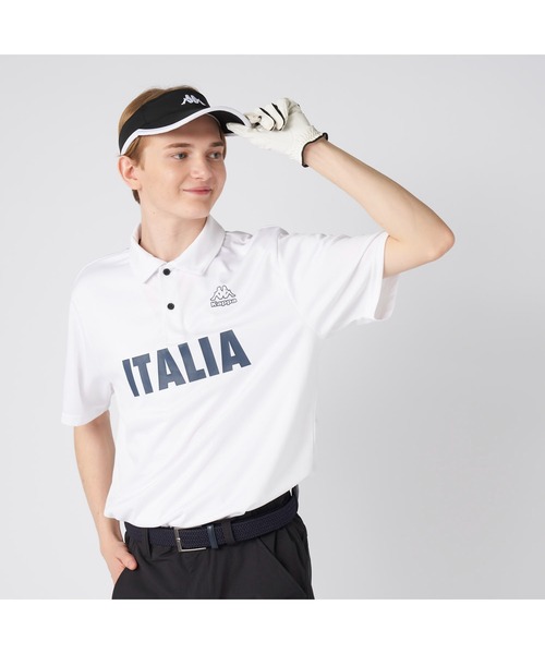 Kappa(カッパ)の「Kappa カッパ ITALIA 半袖 ポロシャツ 紫外線対策 UVカット 吸汗速乾 ハーフボタン ブランド ロゴ Tシャツ(ポロシャツ・メンズ・ブラック×ブラック/ホワイト/ブラック/ネイビー・LL/L/M)」の5枚目の写真