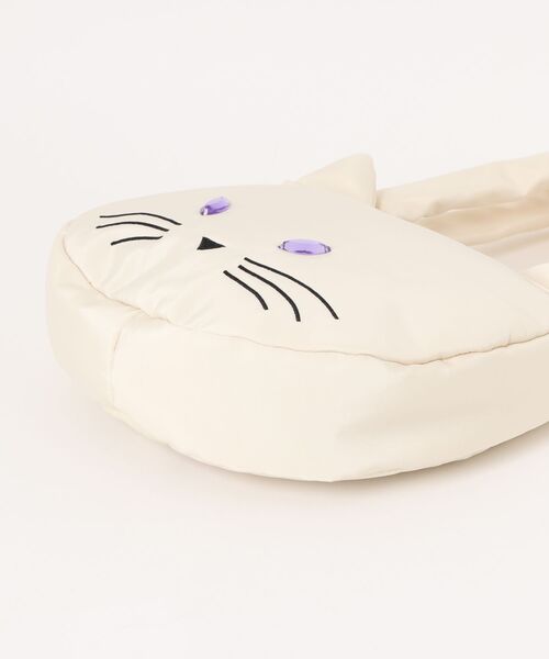 SVEC（シュベック）の「Favori / ネコ 中綿 ビジュー｜パフネコトートバッグ（トートバッグ・レディース・グレー/ブラック/アイボリー・FREE）」の8枚目の写真