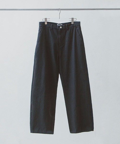 ZIP FIVE -White Line-(ジップファイブホワイトライン)の「【White Line】 COTTON CANVAS ワイド ストレート パンツ(チノパンツ・メンズ・オフホワイト/ブラック/ブラック系・X-LARGE/LARGE/MEDIUM)」の14枚目の写真