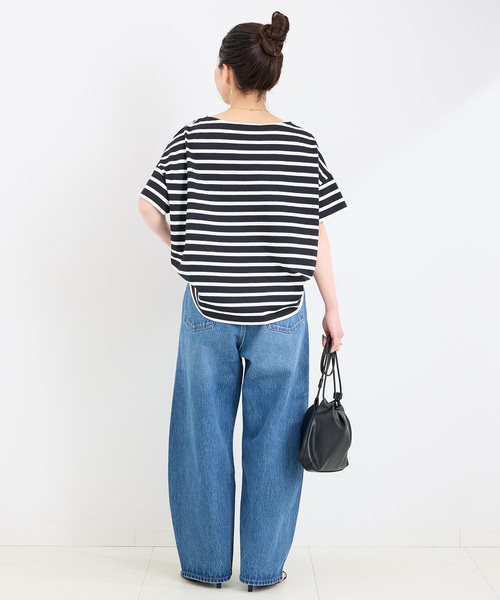 Le Minor（ルミノア）の「LE MINOR/ルミノア ボーダーS/STEE（Tシャツ/カットソー・レディース・ブラック/ブルー/ネイビー/イエロー・FREE）」の8枚目の写真