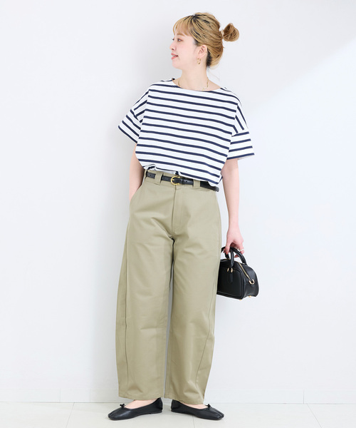 Le Minor（ルミノア）の「LE MINOR/ルミノア ボーダーS/STEE（Tシャツ/カットソー・レディース・ブラック/ブルー/ネイビー/イエロー・FREE）」の12枚目の写真