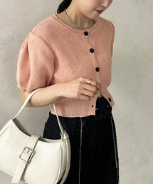 Thevon | ショート丈パフニットカーディガン(カーディガン/ボレロ)