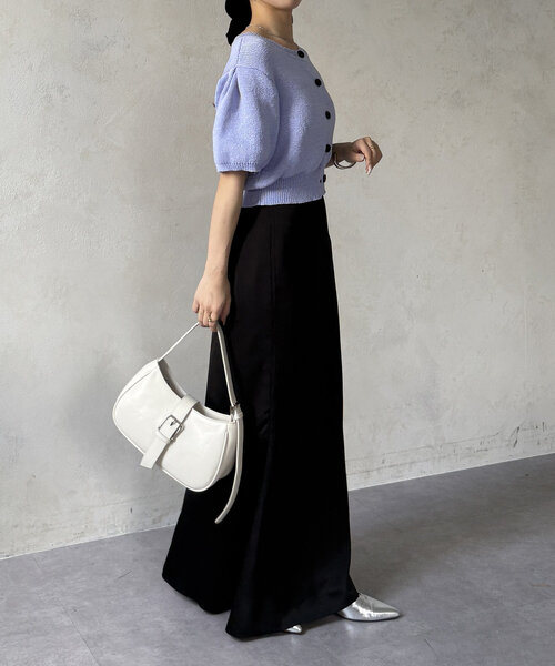 Thevon（ゼボン）の「ショート丈パフニットカーディガン（カーディガン/ボレロ・レディース・サーモンピンク/グレー/ブルー・FREE）」の17枚目の写真