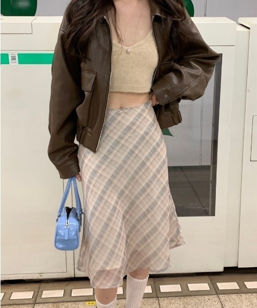 セール】【LAMPOON】シフォンチェックスカート（スカート）｜UP START