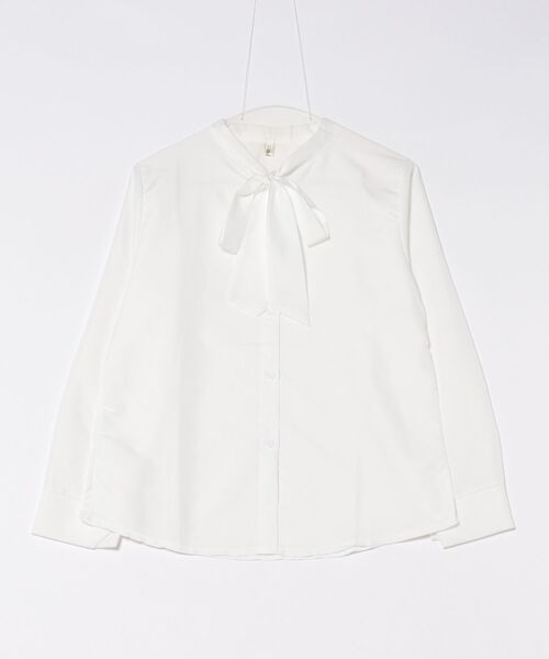 BLANC FICELLE(ブランフィセル)の「リボンシャツ(シャツ/ブラウス・レディース・ホワイト/ブラック・S/M/L/XL)」の6枚目の写真