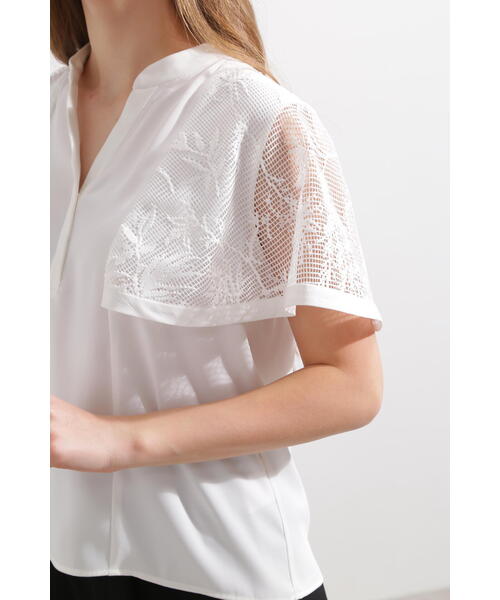 PINKY&DIANNE（ピンキーアンドダイアン）の「◆レースコンビスキッパーブラウス（シャツ/ブラウス・レディース・ブラック/ホワイト・38）」の12枚目の写真