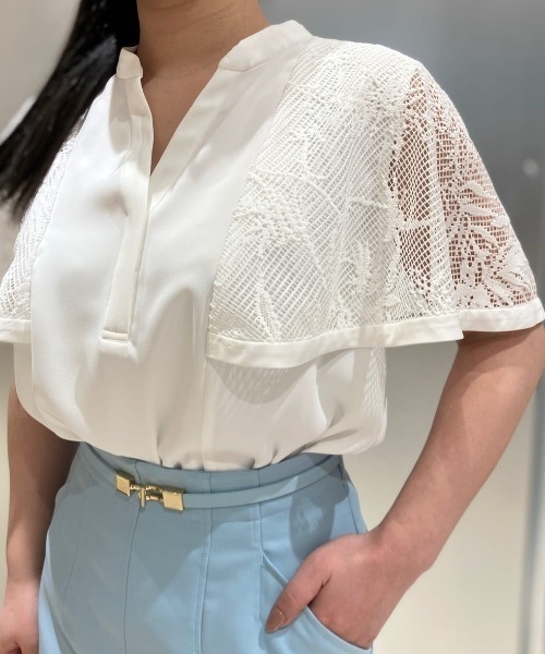 PINKY&DIANNE（ピンキーアンドダイアン）の「◆レースコンビスキッパーブラウス（シャツ/ブラウス・レディース・ブラック/ホワイト・38）」の17枚目の写真