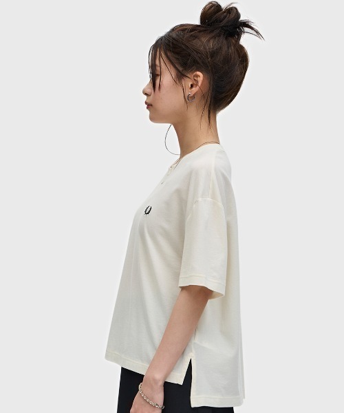 FRED PERRY カットソー 別注】FRED PERRY / RELAXED STRIPE PIQUE T-SHIRT（Tシャツ