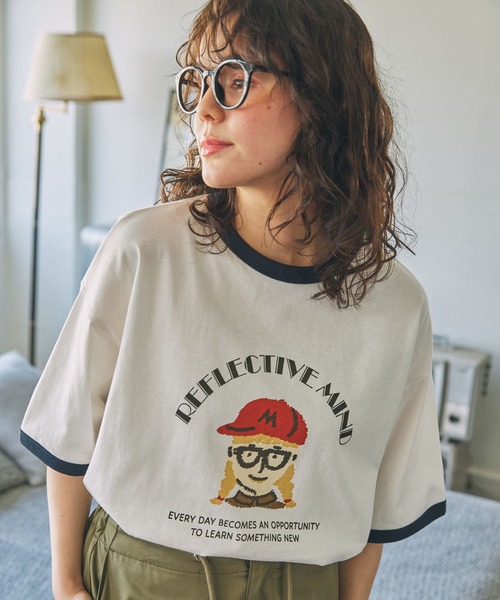 セール】GIRLプリント半袖 オーバーサイズTシャツ（Tシャツ