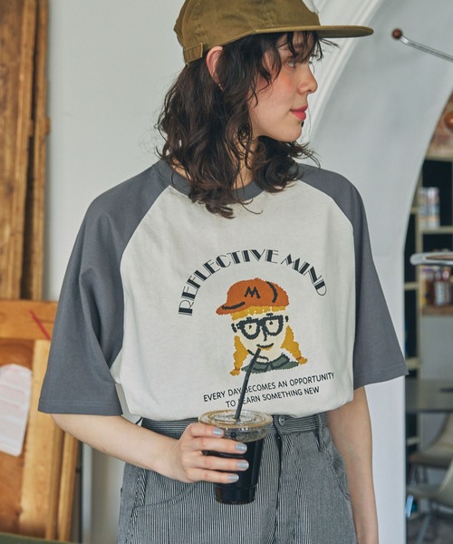 3色 ガールプリントTシャツ 半袖 カジュアル ゆったり クール セール】GIRLプリント半袖 オーバーサイズTシャツ（Tシャツ