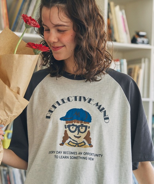 セール】GIRLプリント半袖 オーバーサイズTシャツ（Tシャツ