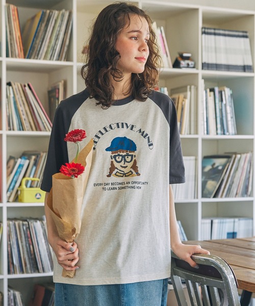 GIRLプリント半袖 オーバーサイズTシャツ MONO-MART LADY'S│MONO-MART