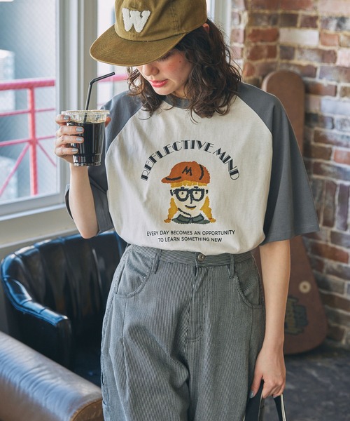トップス MM GIRLプリント半袖 オーバーサイズTシャツ MONO-MART LADY'S│MONO-MART